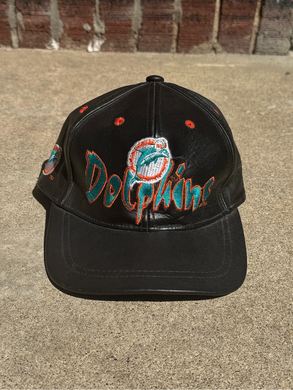 Vintage Miami Dolphins Velcro Strapback Hat / Drew Pearson / 1990s / NFL